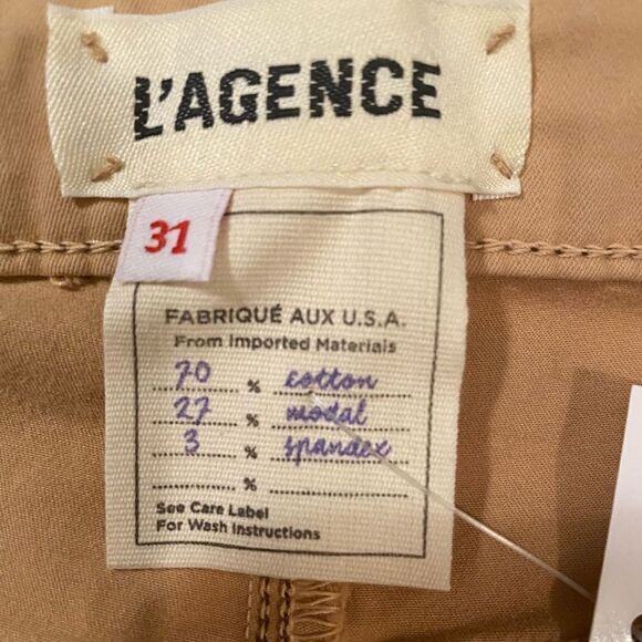 L’AGENCE Jeans Margot High Rise Skinny Ankle Candy Ginger Neutral Quiet Luxury - Picture 10 of 16